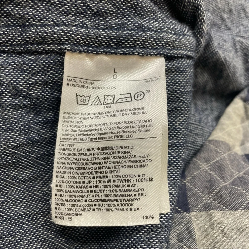 Banana Republic Plaid Check Button Down Shirt with Quilted Detail